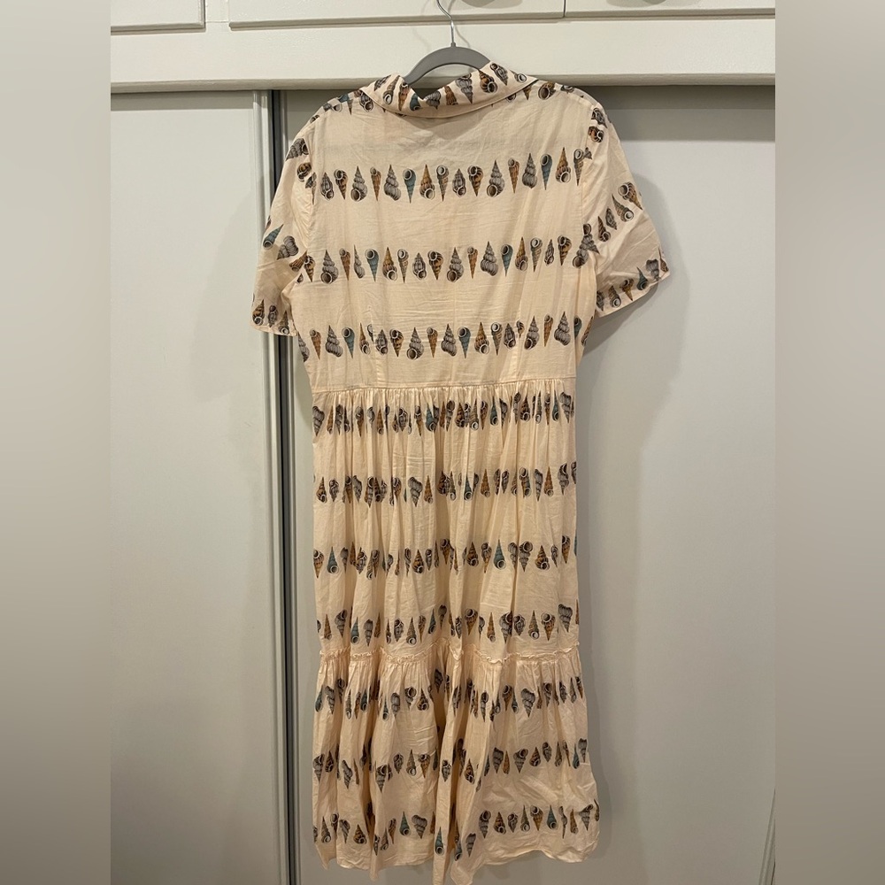 LK Bennett Bella Shell Print Cotton Shirt Dress, Size 12 - Picture 5 of 5